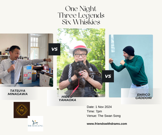 One Night. Three Legends. Six Whiskies.